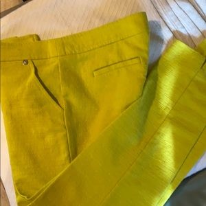 Trina Turk chartreuse pants. Size 10. Barely worn